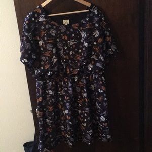 Dress/tunic purple bird